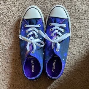 Converse low top night sky sneakers. Non canvas.